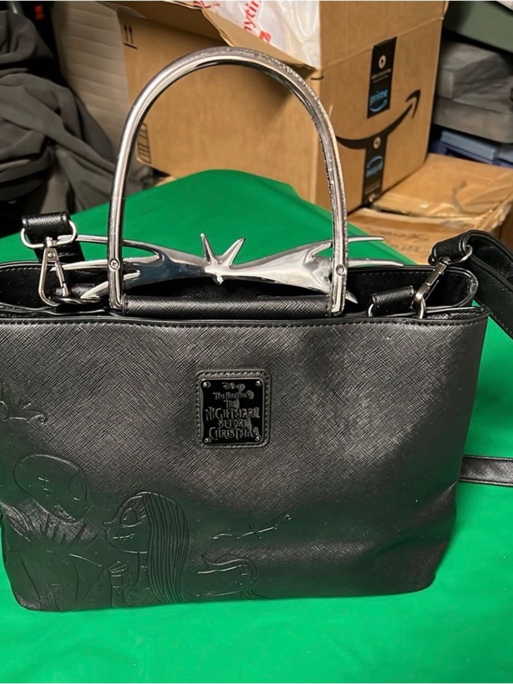 The Nightmare Before Christmas Black Satchel Handbag by Loungefly